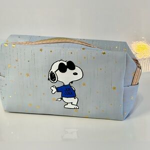 Snoopy Cosmetic / Organizer Bag with Gold Accents